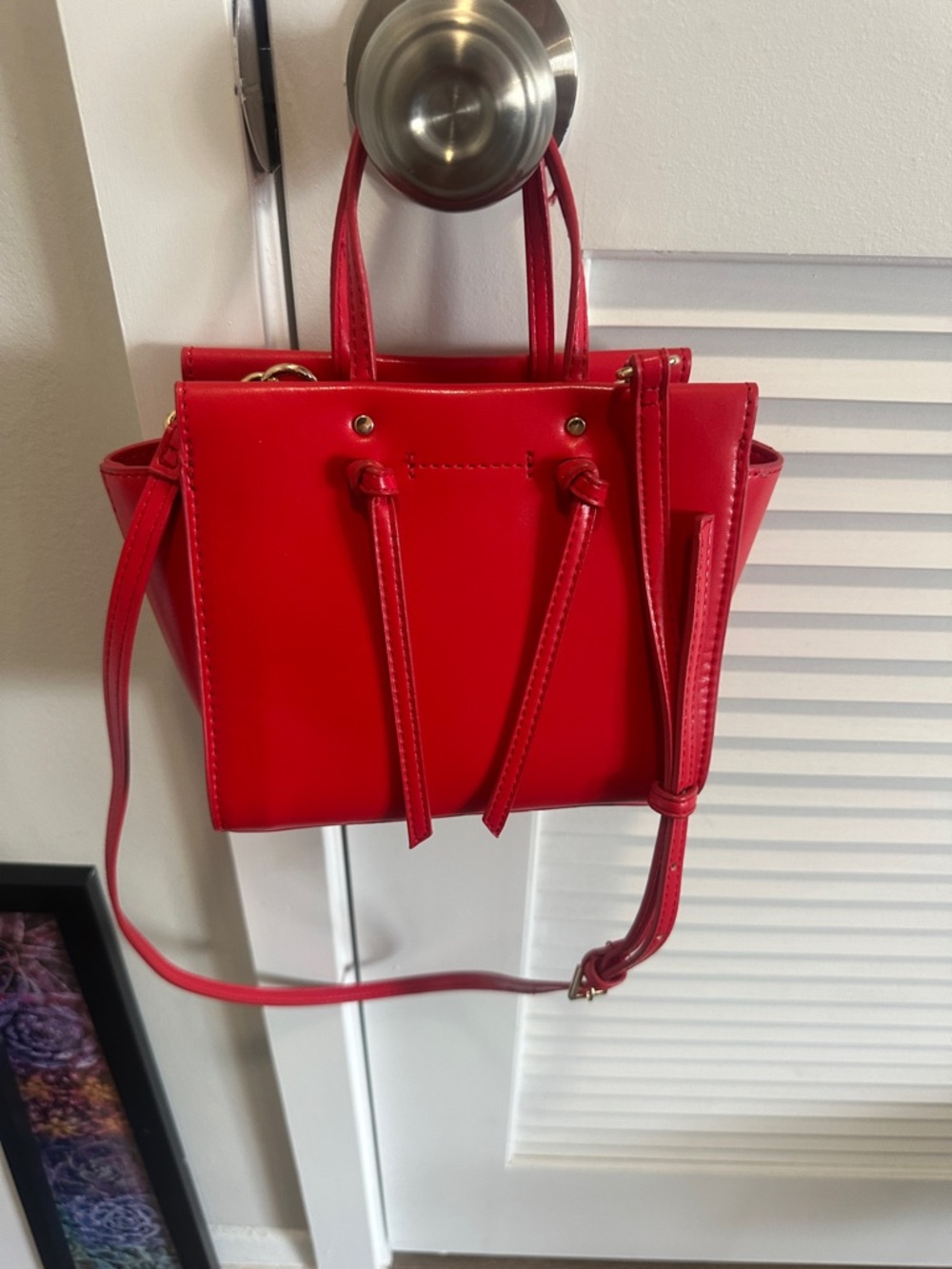Zara Red Mini Crossbody Tote Bag